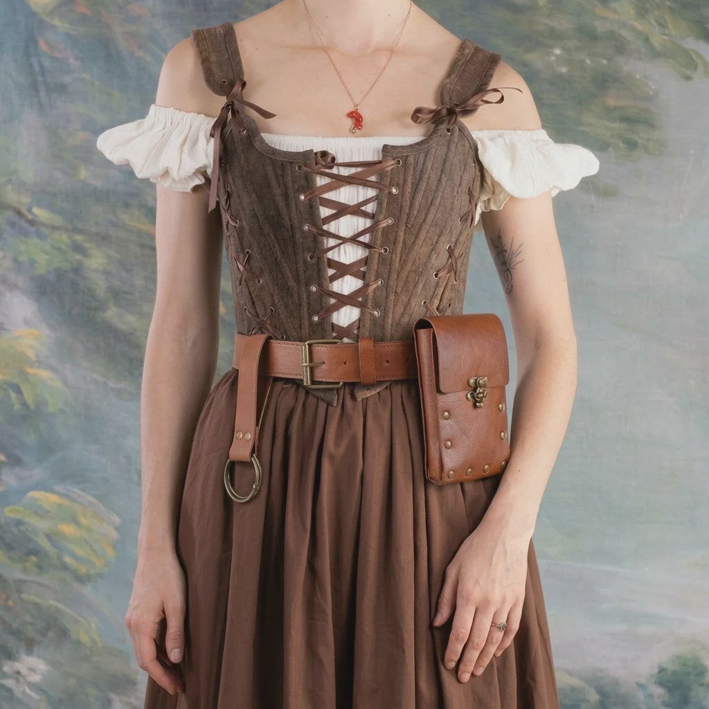 Steampunk Middeleeuwse Lederen Telefoon Portemonnee Tas met Riem - Cosplay Accessoire