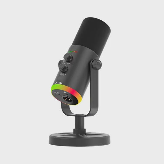 Professionele USB/XLR Microfoon met Touch Mute, RGB Verlichting & Koptelefoonaansluiting - Ideaal voor Gaming, Streaming & PC