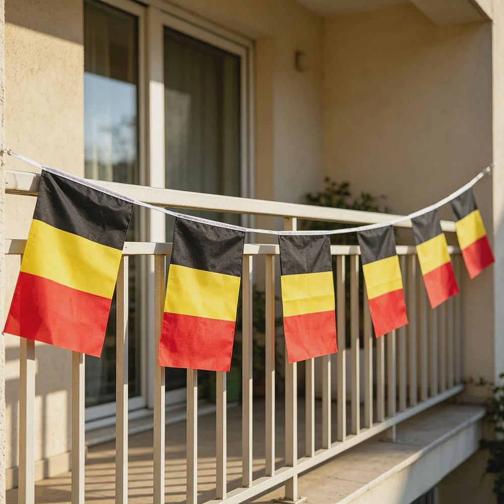 Belgische Slingervlaggetjes - 20 Stuks - 5.5 Meter - Feestdecoratie