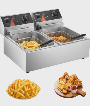 Dubbele Elektrische Frituurpan 12L - Professioneel & Compact