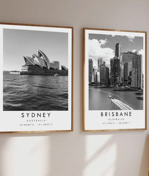 Minimalistische Poster Sydney Opera House - Canvas Wanddecoratie Australië & Nieuw-Zeeland