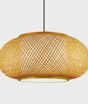 Bamboe Hanglamp Natuurlijk Rotan - Handgeweven, E27 Fitting, 40/50/60cm - Sfeervolle Verlichting voor Woonkamer, Café & Restaurant