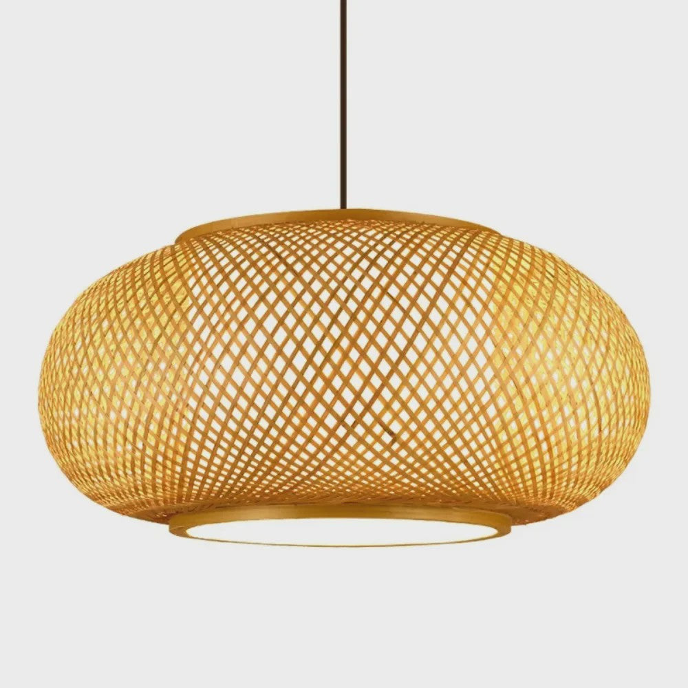 Bamboe Hanglamp Natuurlijk Rotan - Handgeweven, E27 Fitting, 40/50/60cm - Sfeervolle Verlichting voor Woonkamer, Café & Restaurant