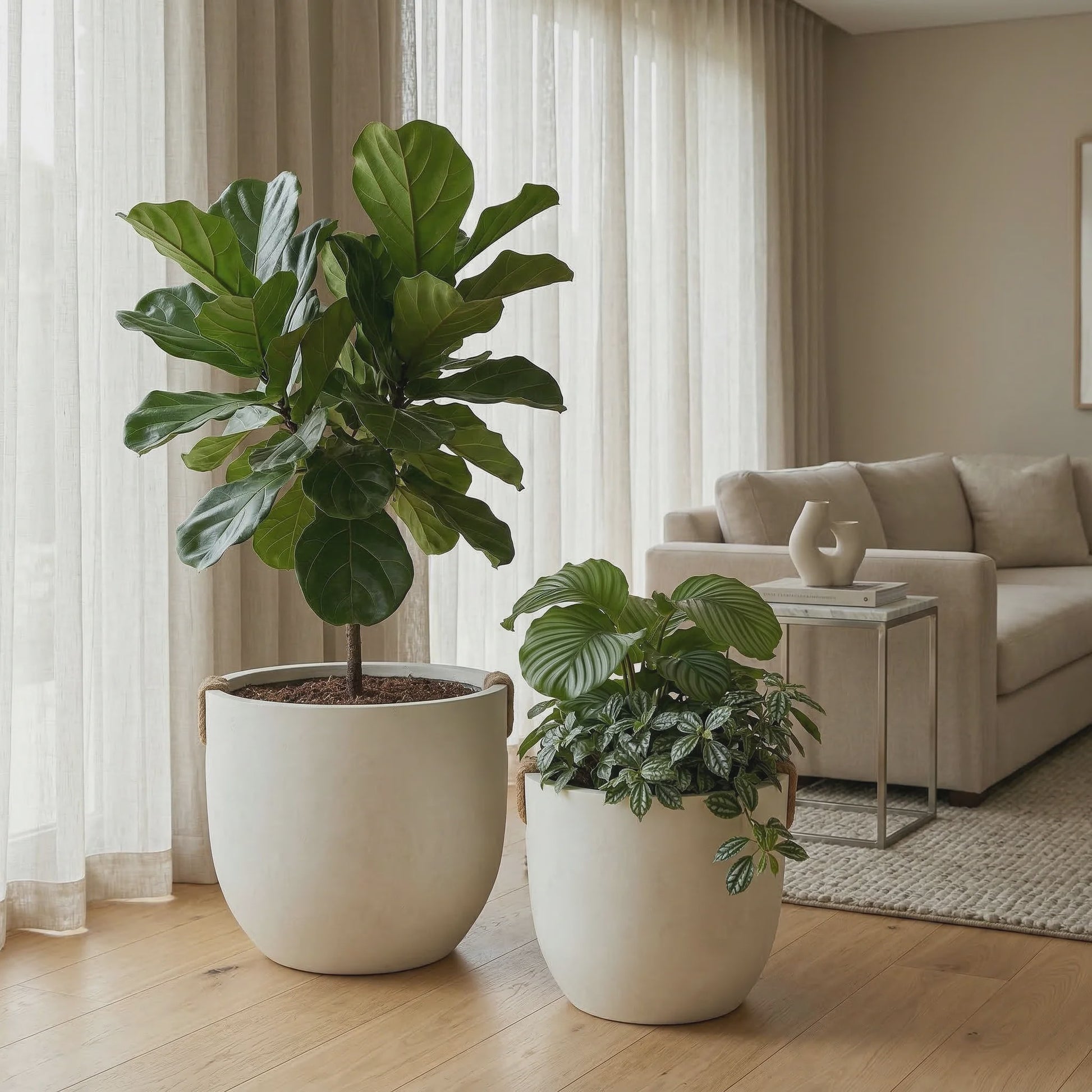 Grote Gevroren Steenlook Bloempot - Stijlvolle Plantenbak voor Bonsai & Balkon