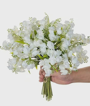 Kunstbloemen Canterbury Bells - Set van 10/20 Stuks - Witte Decoratie voor Huis, Bruiloft & Tuin