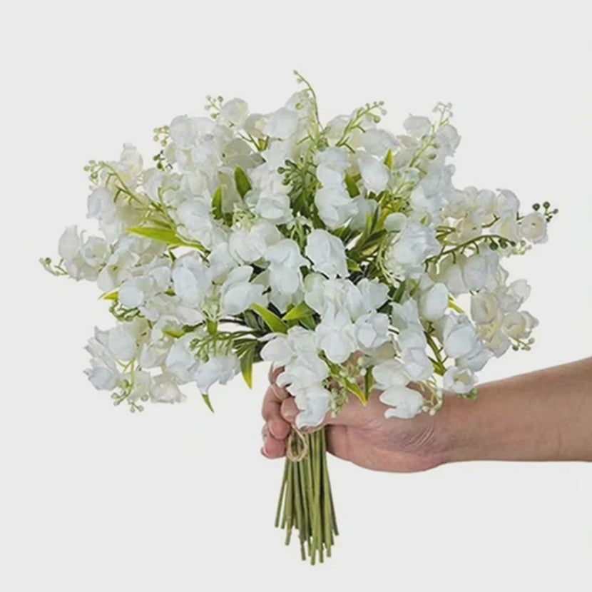 Kunstbloemen Canterbury Bells - Set van 10/20 Stuks - Witte Decoratie voor Huis, Bruiloft & Tuin