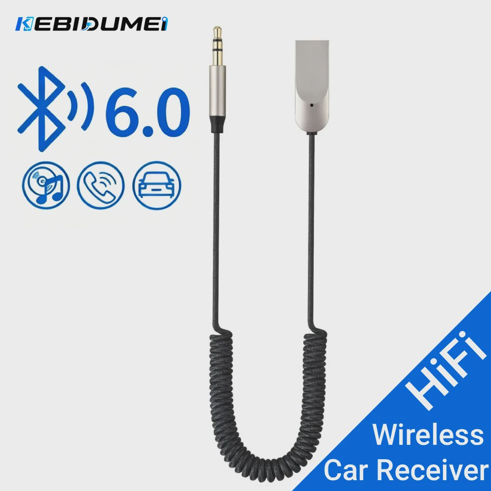 Draadloze Bluetooth 6.0 AUX Audio Ontvanger voor Auto & Hifi - Muziek & Handsfree Bellen