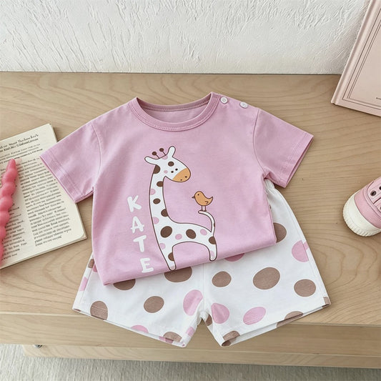 Zomerse Kinderkleding Set: T-shirt met korte mouwen en shorts