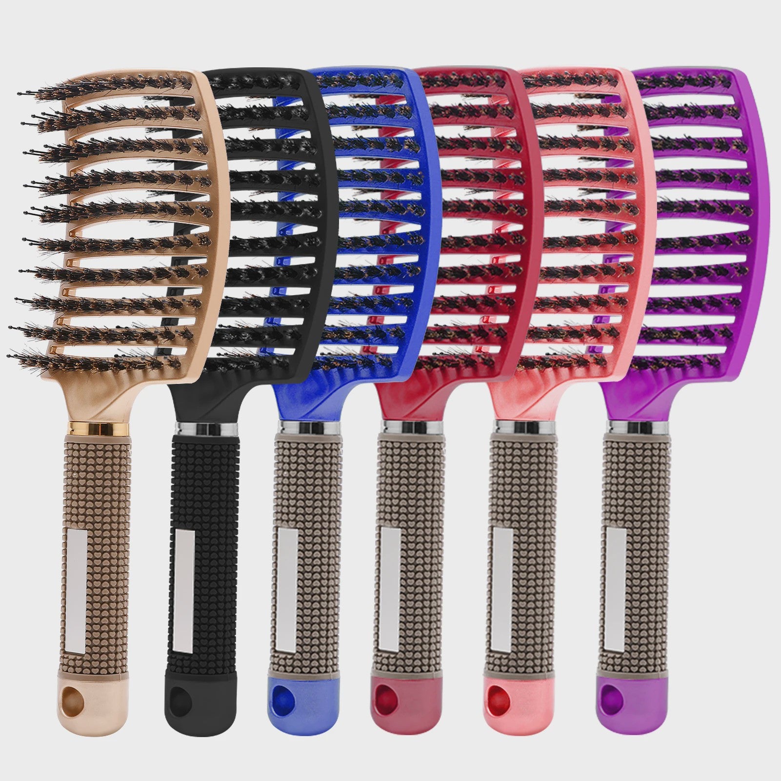 Ontwarrende Haarborstel met Natuurlijke Borstelharen & Nylon - Voor Nat & Droog Haar, Krullen & Styling