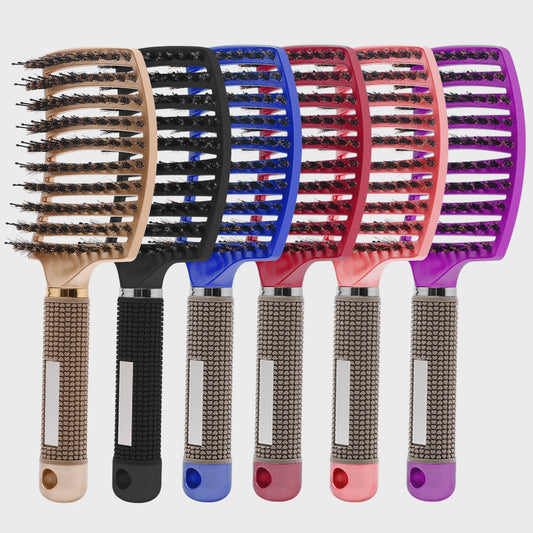 Ontwarrende Haarborstel met Natuurlijke Borstelharen & Nylon - Voor Nat & Droog Haar, Krullen & Styling