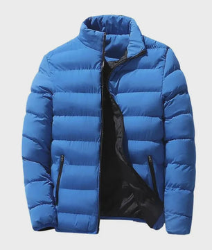 Heren Winterjas met Staande Kraag - Dik Katoen, Rits, Casual & Business Stijl