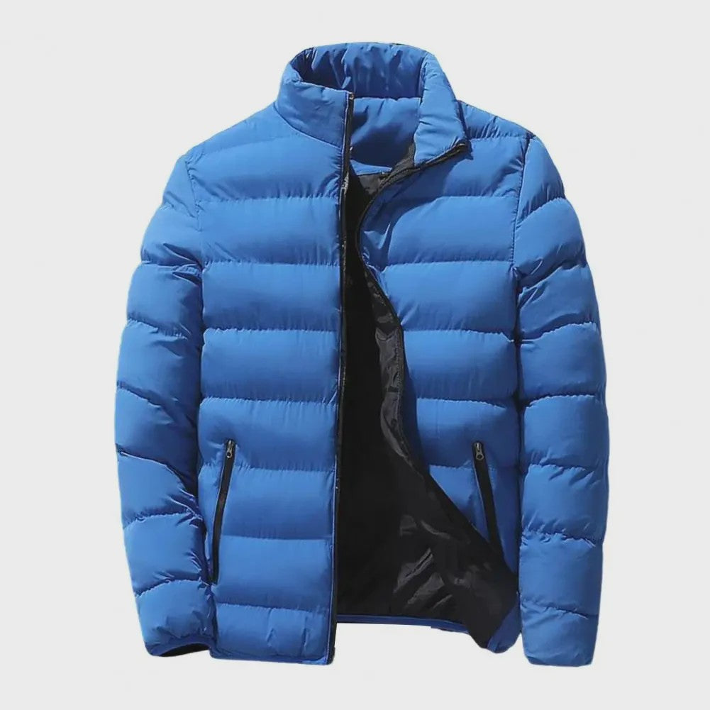Heren Winterjas met Staande Kraag - Dik Katoen, Rits, Casual & Business Stijl