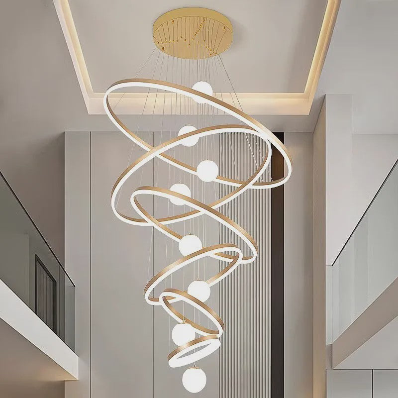 Moderne LED Plafondlamp Spiraal - Hanglamp voor Trappenhuis en Woonkamer