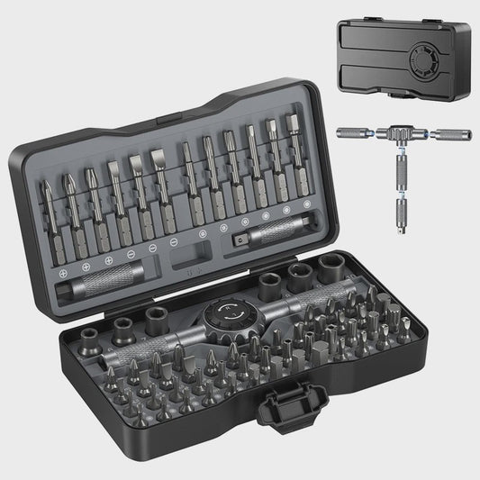 69-delige Magnetische Ratel Schroevendraaierset met 4 Handvatten & S2 Staal Bits voor Precisiewerk