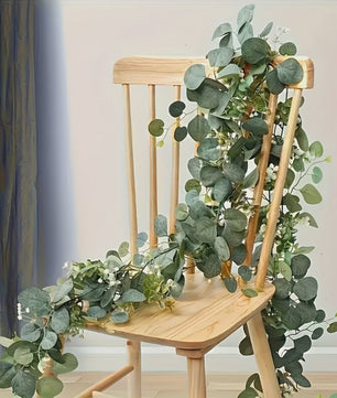 Kunst Eucalyptus Slier met Witte Bloesems - 180cm Decoratieve Slir voor Binnen & Buiten
