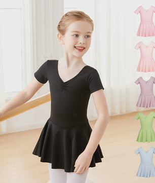 Schattige Ballet Leotard Jurk met Tutu voor Meisjes - Kortmouw Danskleding