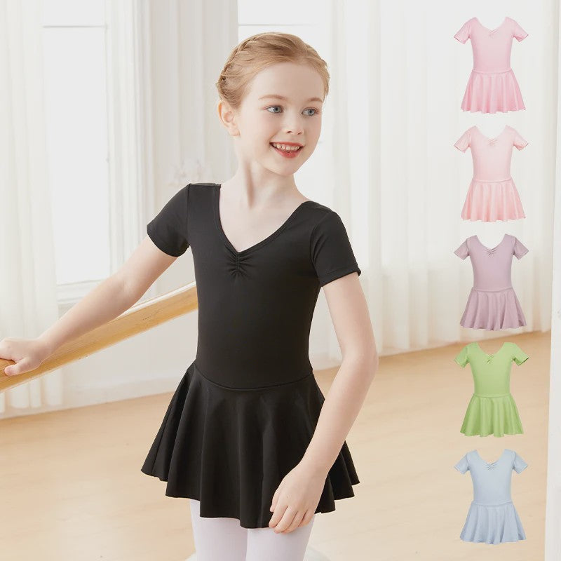 Schattige Ballet Leotard Jurk met Tutu voor Meisjes - Kortmouw Danskleding