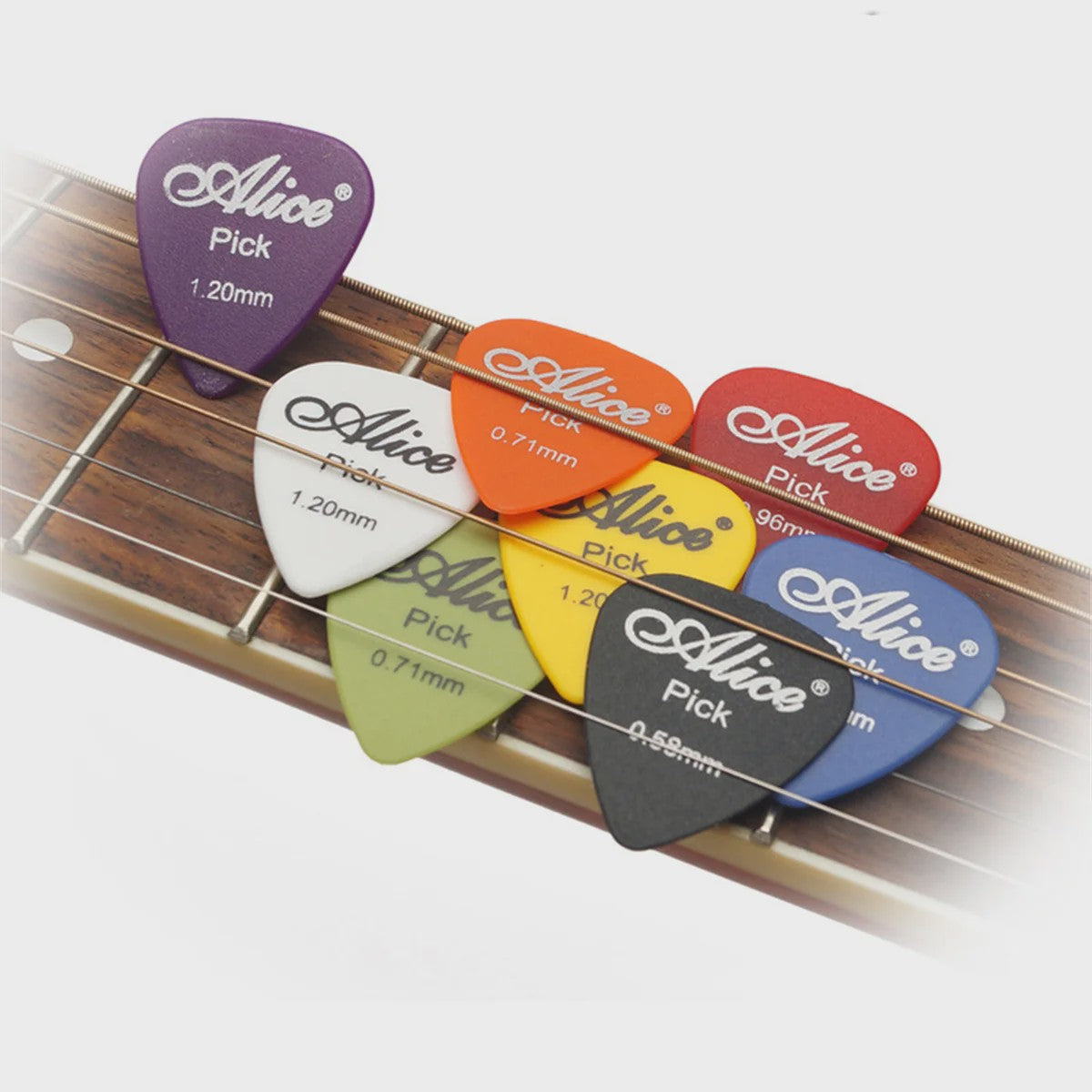 Alice Gitaar Plectrum Set - Diverse Diktes (0.58mm t/m 1.50mm) - 12/24/50/100 Stuks