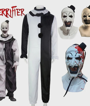 Art The Clown Kostuum & Masker - Terrifier 2 Cosplay Jumpsuit voor Heren en Dames