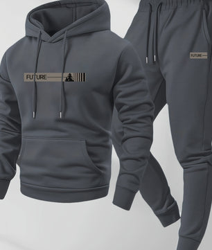 Heren Trainingspak Herfst: Casual Lange Mouw Hoodie & Joggingbroek Set