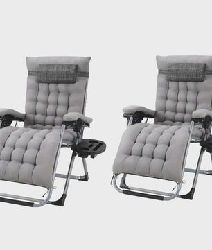 Opvouwbare Luxe Loungestoel met Comfortabel Katoen Kussen - Verstelbaar tot 160kg