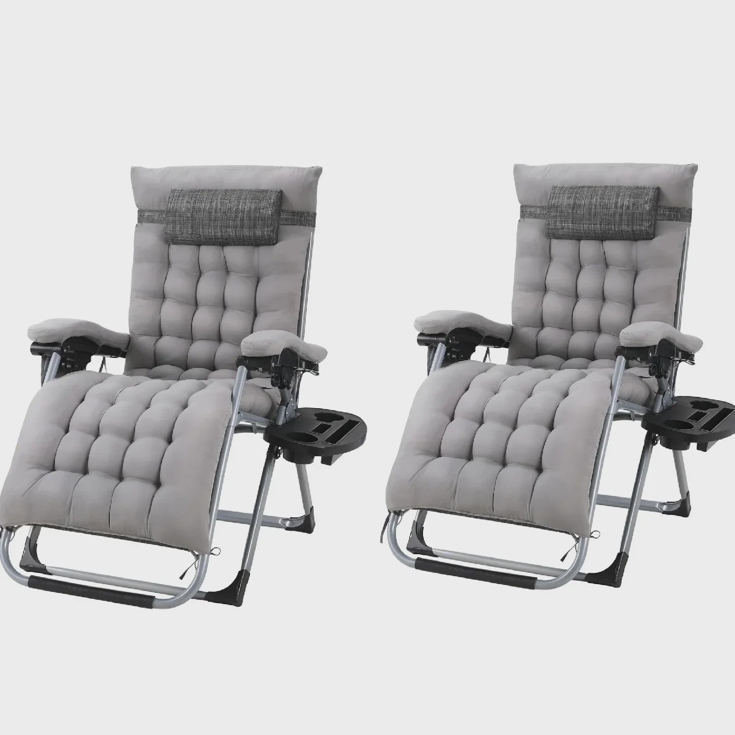 Opvouwbare Luxe Loungestoel met Comfortabel Katoen Kussen - Verstelbaar tot 160kg