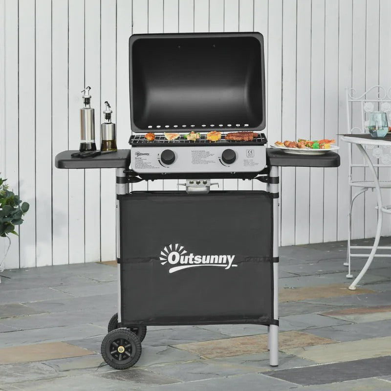 Grote Gasbarbecue met Deksel en Wielen - 5.6kW - 104x49x99cm