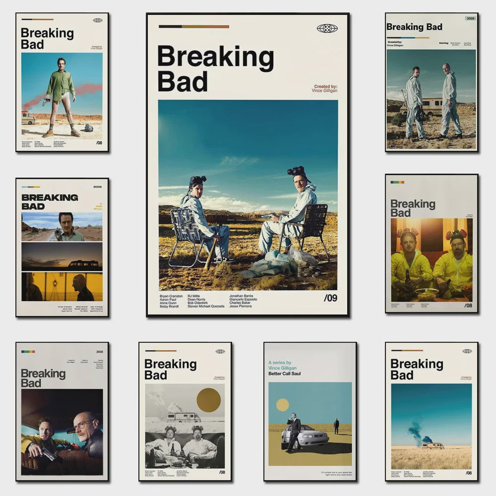 Breaking Bad Canvas Poster - Vintage Film Art Print voor Woonkamer Decoratie