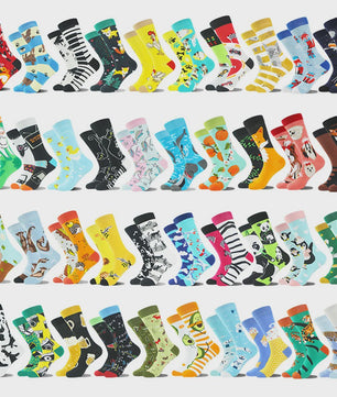 Grappige Heren Sokken met Dierenprint - Katoen, Mid-Length, Asymmetrisch Design