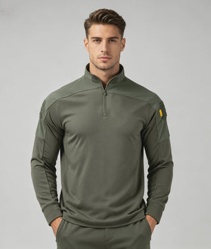 Tactisch Outdoor Shirt met Halve Rits en Ademende Stof - Militair & Jacht