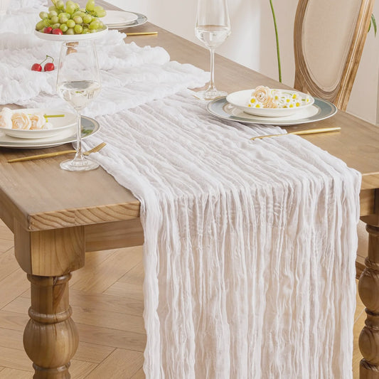 Luxe Kaasdoek Tafel Runner - Vintage Stijl voor Bruiloften & Feesten