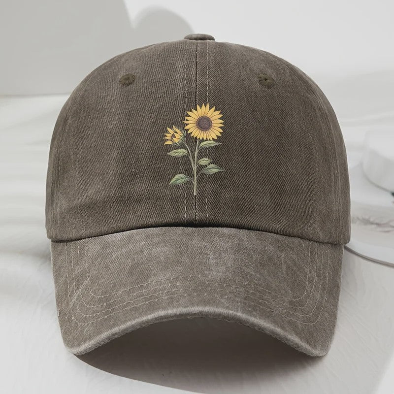 Retro Zonnebloem Baseballpet - Stijlvolle Dad Hat voor Buitenactiviteiten