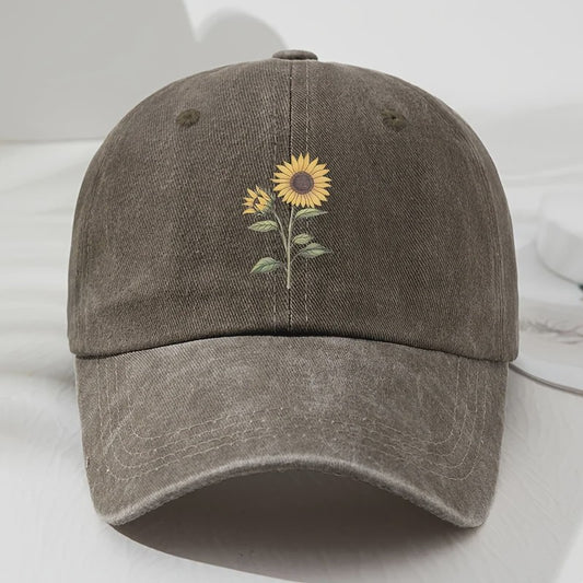 Retro Zonnebloem Baseballpet - Stijlvolle Dad Hat voor Buitenactiviteiten