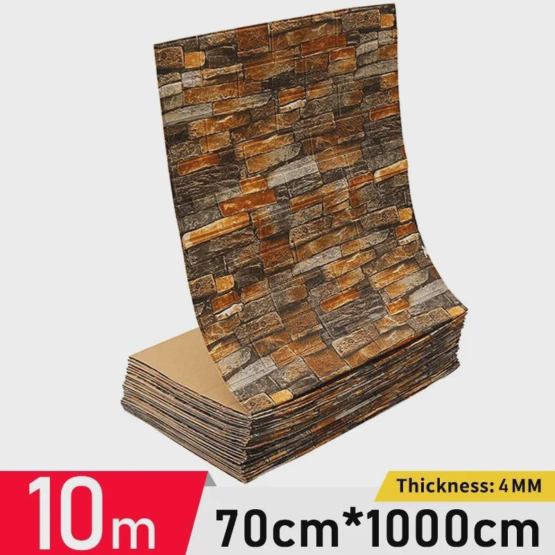 Retro 3D Muursticker Imitatie Baksteen - Zelfklevend Behang voor Woonkamer & Keuken