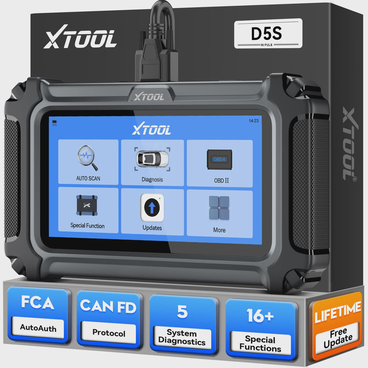 XTOOL D5S OBD2 Autodiagnose Scanner - 16+ Services, Levenslang Gratis Updates