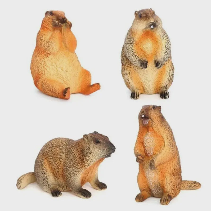 Realistische Marmot Beeldjes - PVC Sierfiguren voor Huisdecoratie