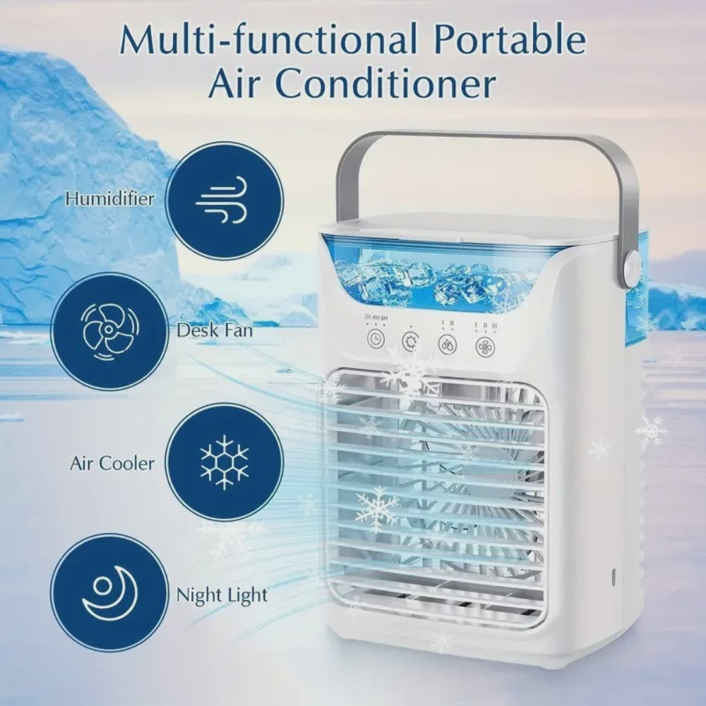 Draagbare Mini Airco Ventilator met Verneveling - USB Oplaadbaar, 650ml Tank, 3 Snelheden, Stil, Koeler voor Thuis & Kantoor