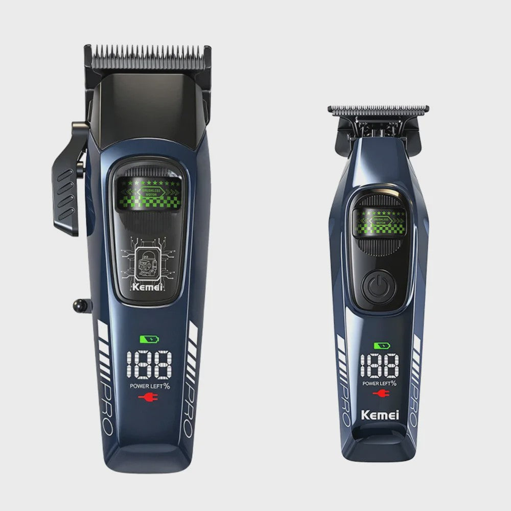 Kemei 2381 Professionele Trimmer Set - 10000 RPM, LED Display, Draadloos