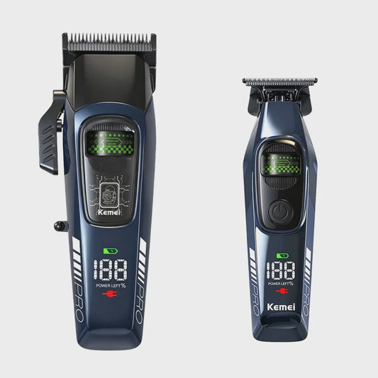 Kemei 2381 Professionele Trimmer Set - 10000 RPM, LED Display, Draadloos