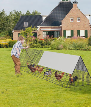 Ruime Kip & Konijnenren 300cm - Metalen Tunnel met Waterdichte Afdekking - Draagbaar en Veilig