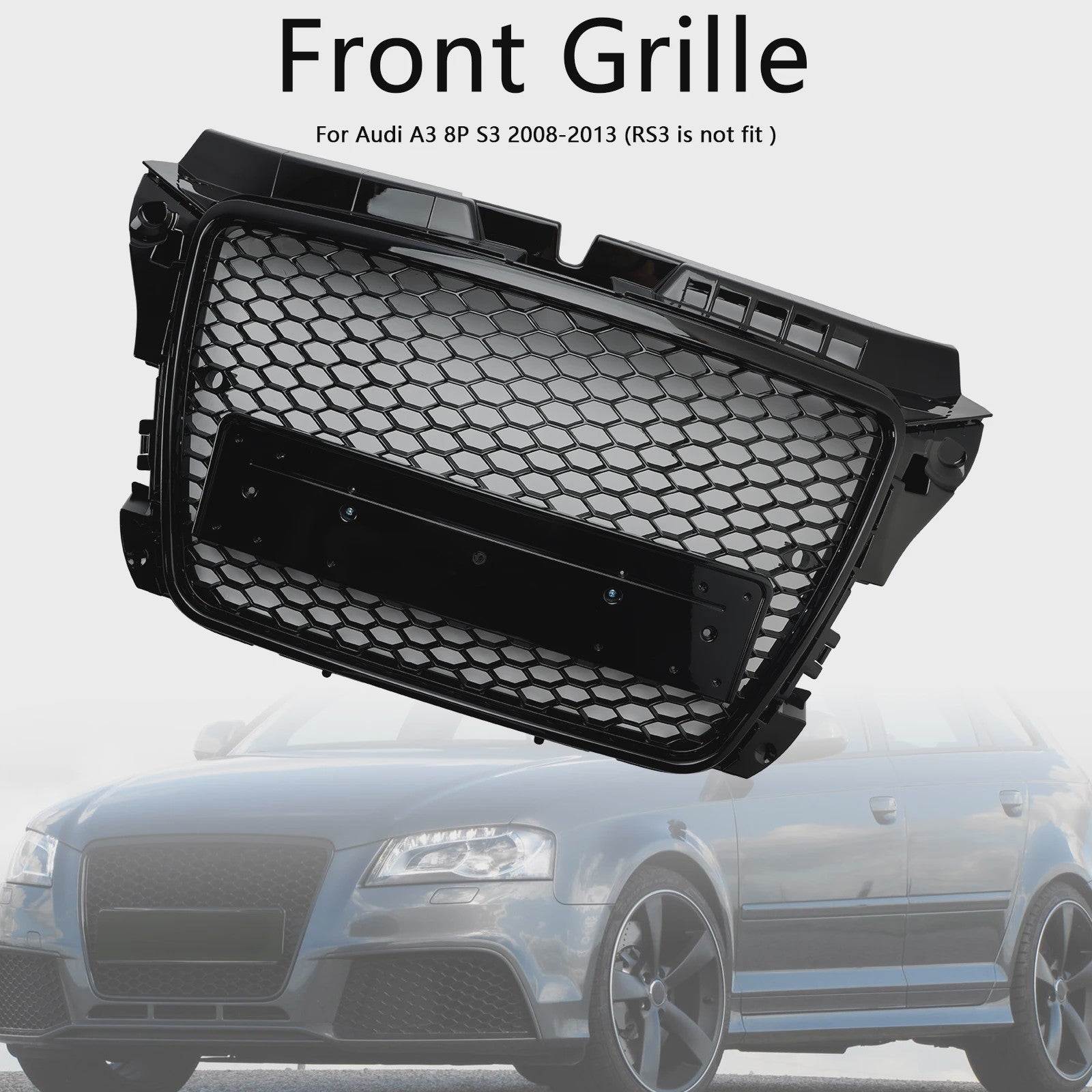 RS3 Style Honeycomb Grille voor Audi A3 8P (2008-2013) - Sportieve Front Upgrade