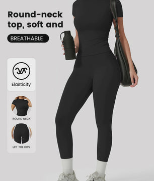 Dames Yogaset: Body-fitting Sneldrogende Sportkleding voor Fitness en Yoga