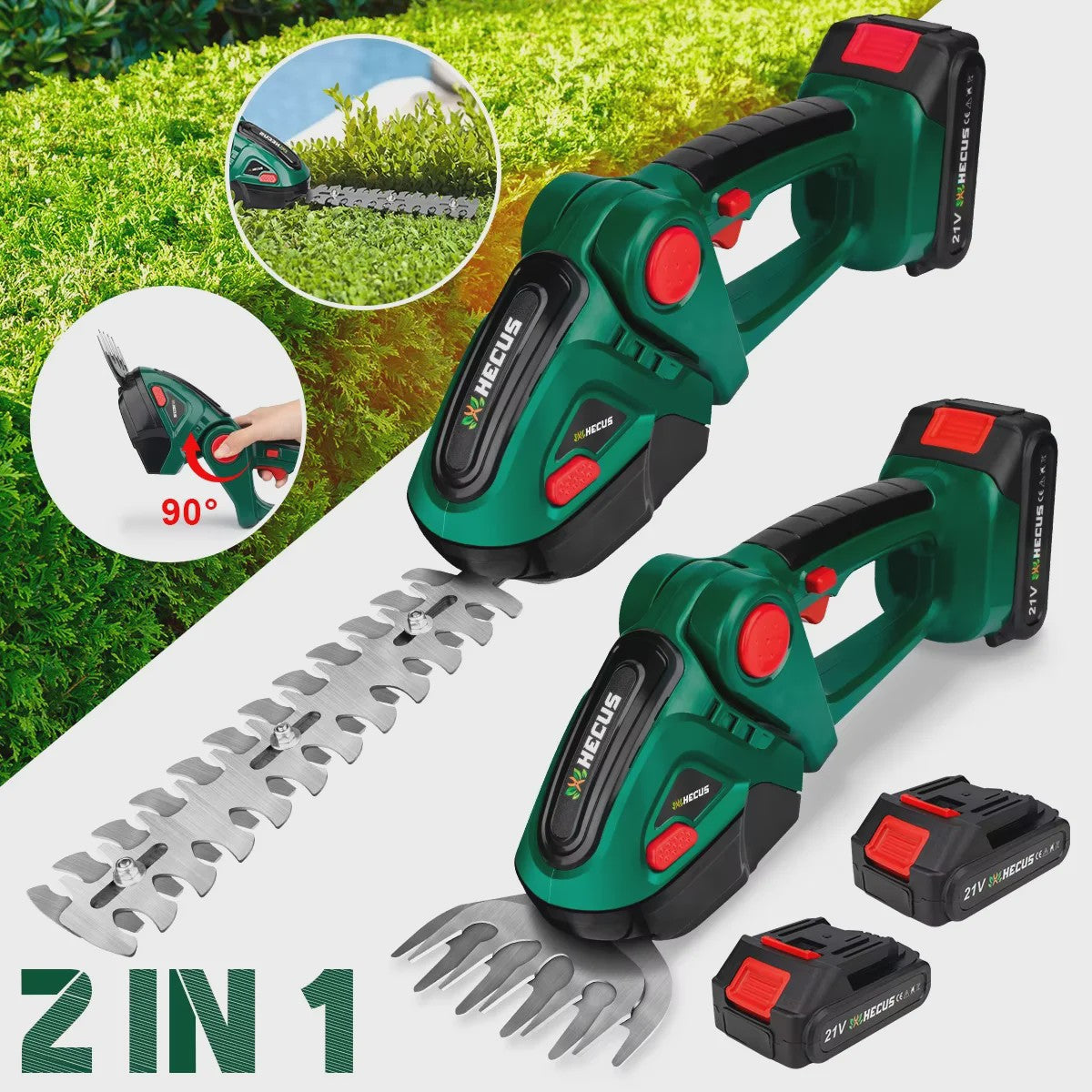 2-in-1 Snoerloze Hedgeschaar & Grasmaaier - Makita 18V Batterij Compatibel