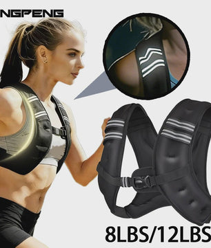 Verzwaarde Vest voor Training en Cardio - 3.6kg/5.4kg Gewicht Inbegrepen