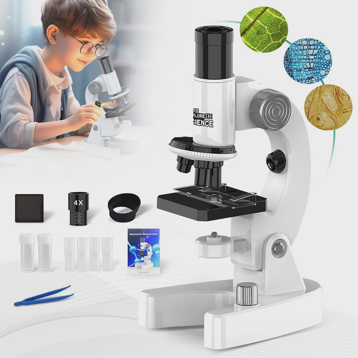 Krachtige 4800x HD Microscoop voor Studenten en Kinderen - Educatief Lab Geschenk
