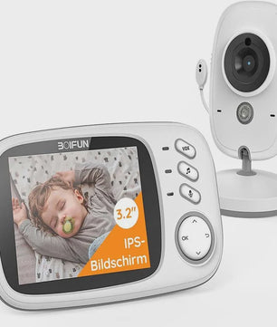 Boifun Babyfoon met Camera: 3.2" LCD, Nachtzicht, VOX & Temperatuurmeter