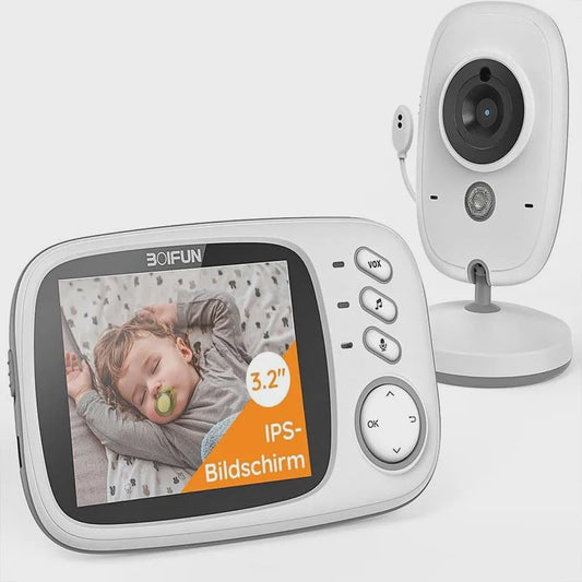 Boifun Babyfoon met Camera: 3.2" LCD, Nachtzicht, VOX & Temperatuurmeter