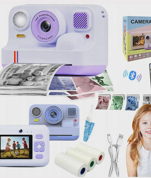 Direct Print Kinder Camera - 1080P FHD Digitale Camera met Selfie Functie & Printpapier