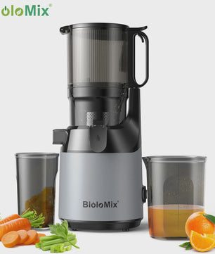 BioloMix Slow Juicer Cold Press met 130mm invoertrechter - Hoge sapopbrengst, BPA-vrij