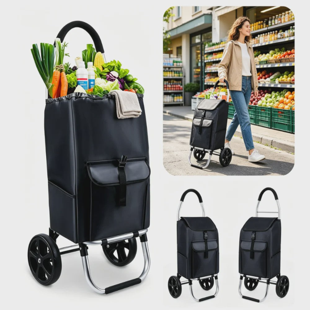 Draagbare Boodschappentrolley 45L - Opvouwbaar, Waterdicht & Klimmend